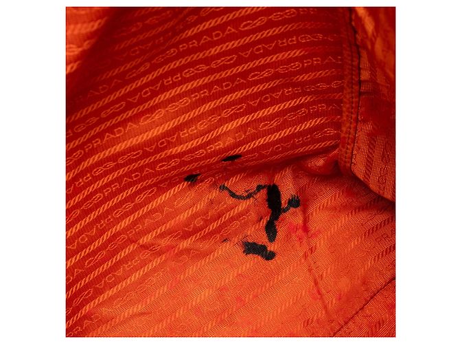 Borsa Tote Convertible Aperta Prada Vitello Daino Arancione - vista 5
