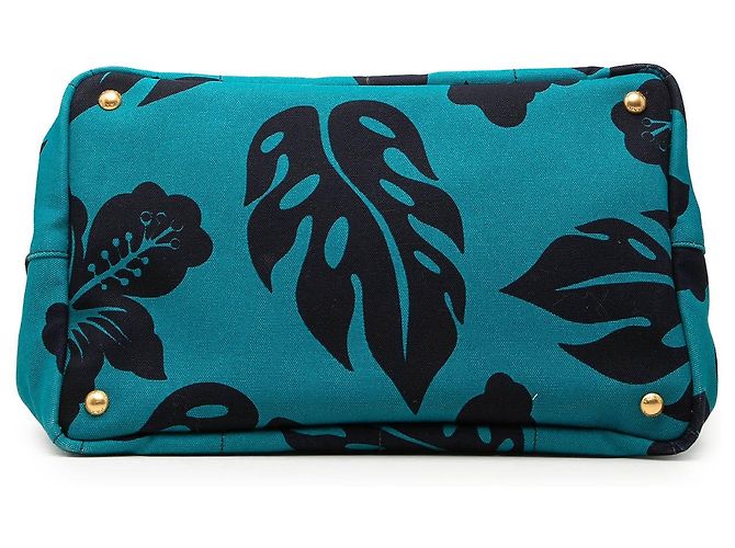 Borsa Tote e Borsa Satchel Prada Blue Canvas Canapa Hawaii - vista 3