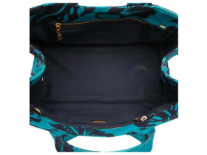 Borsa Tote e Borsa Satchel Prada Blue Canvas Canapa Hawaii - vista 4