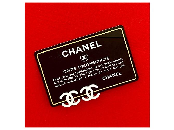 Orecchini a clip Chanel CC argentati placcati in argento e laccati - vista 6