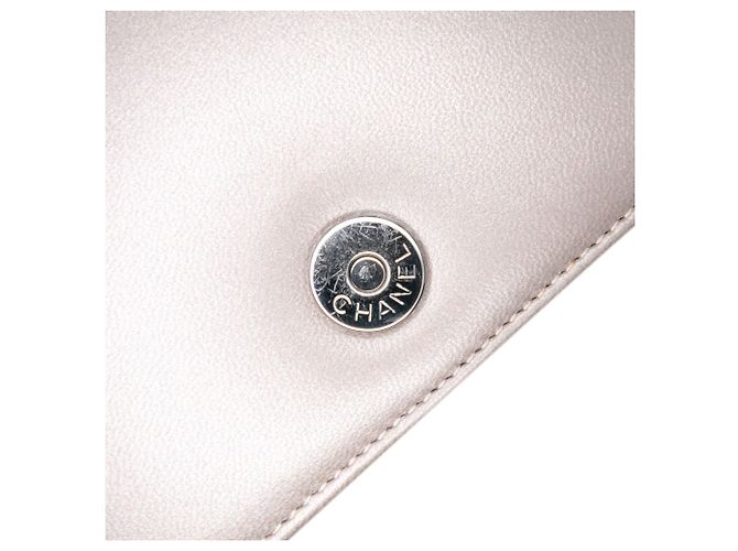 Borsa a tracolla Chanel Small Lambskin Chocolate Bar CC Piercing Studded Chain Flap Grigia Grigio - vista 7