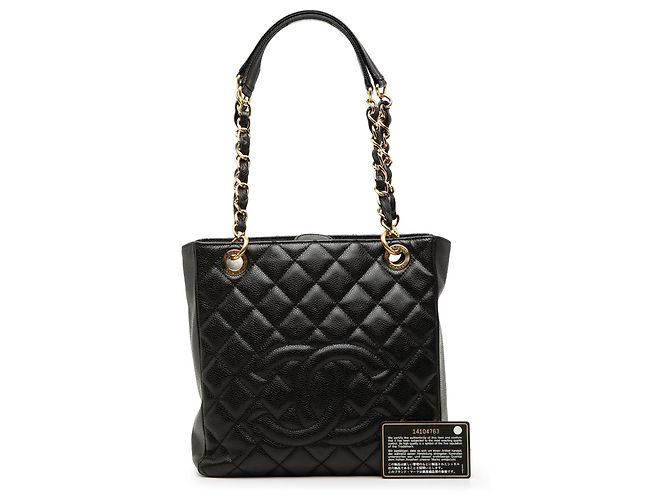 Piccola borsa shopping Chanel Caviar nera Nero - vista 7