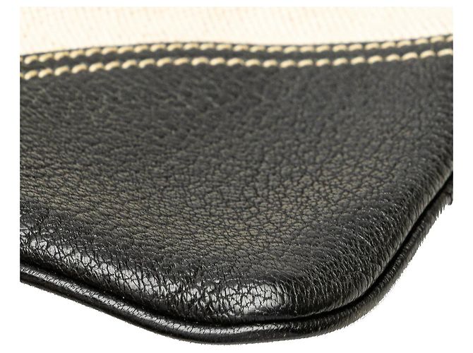 Tote in tela Canapa con bordi in Vitello marrone Prada - vista 9