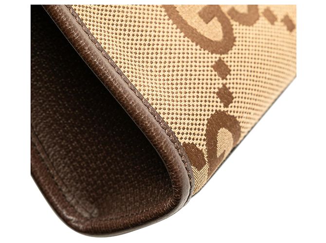 Borsa satchel Gucci Mini Jumbo GG Canvas Web marrone - vista 7