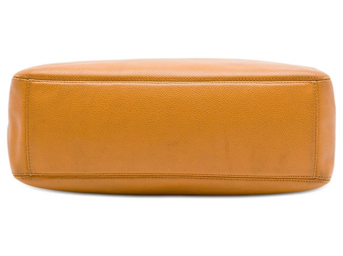 Tote Chanel CC Caviar Wood Top Handle Tan Cammello - vista 3