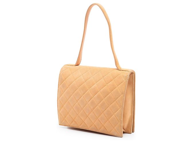 Bolsa Chanel Rita Flap em camurça acolchoada bege - vista 2