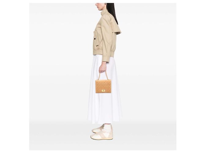 Bolsa Chanel Rita Flap em camurça acolchoada bege - vista 6