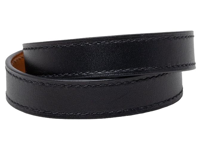 Bracciale Kelly Double Tour in pelle Swift nera Hermès Nero - vista 3