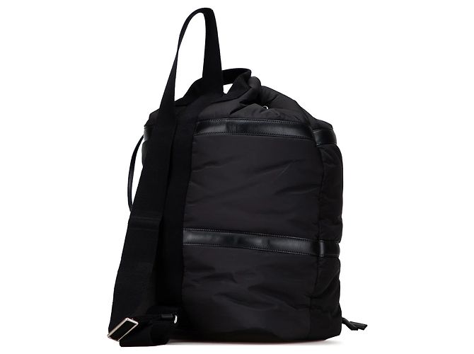 Black Saint Laurent Nylon Rive Gauche Drawstring Backpack - view 2
