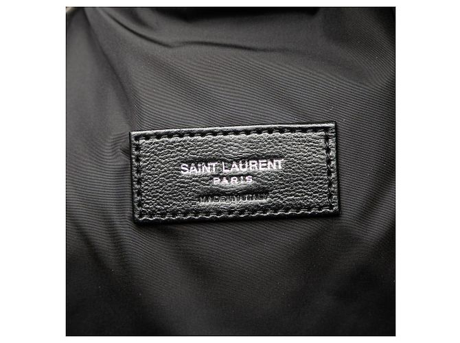 Black Saint Laurent Nylon Rive Gauche Drawstring Backpack - view 5