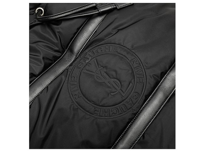 Black Saint Laurent Nylon Rive Gauche Drawstring Backpack - view 7