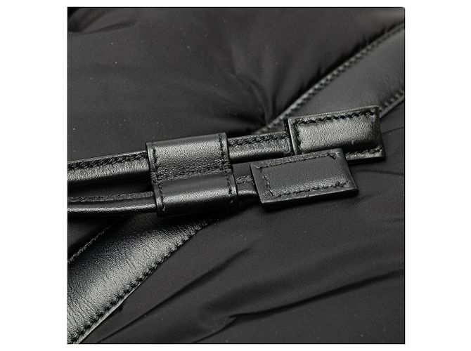 Black Saint Laurent Nylon Rive Gauche Drawstring Backpack - view 9