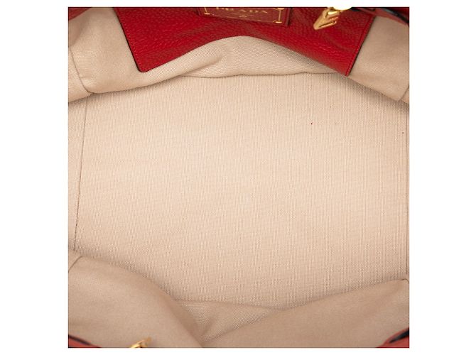 Tote Vitello Daino rosso Prada - vista 4