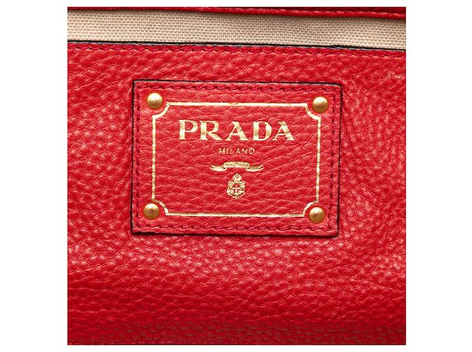 Tote Vitello Daino rosso Prada - vista 5