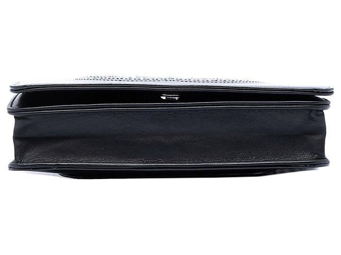 Wallet On Chain Borsa a tracolla Chanel CC in vernice nera con strass Nero - vista 3