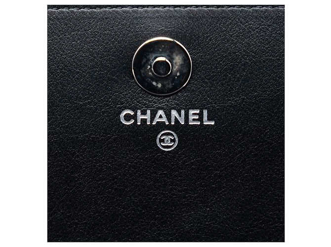 Wallet On Chain Borsa a tracolla Chanel CC in vernice nera con strass Nero - vista 5