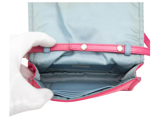 Borsa a tracolla Prada Tessuto Etiquette rosa - vista 4