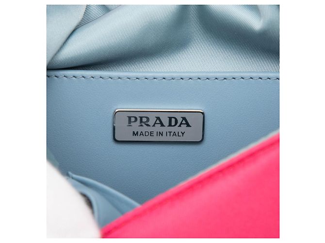 Borsa a tracolla Prada Tessuto Etiquette rosa - vista 5