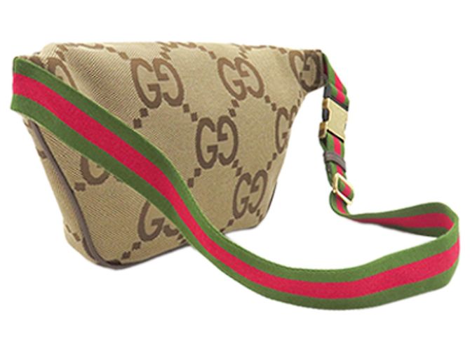 Borsa a tracolla Gucci Jumbo GG Canvas Web Beige - vista 2