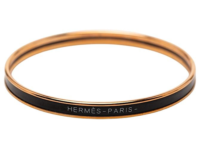 Bracciale Hermès Extra Narrow Enamel Uni Bangle 62 nero - vista 4