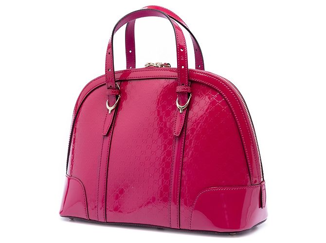 Piccola borsa satchel Gucci Small Microguccissima in vernice rosa - vista 2