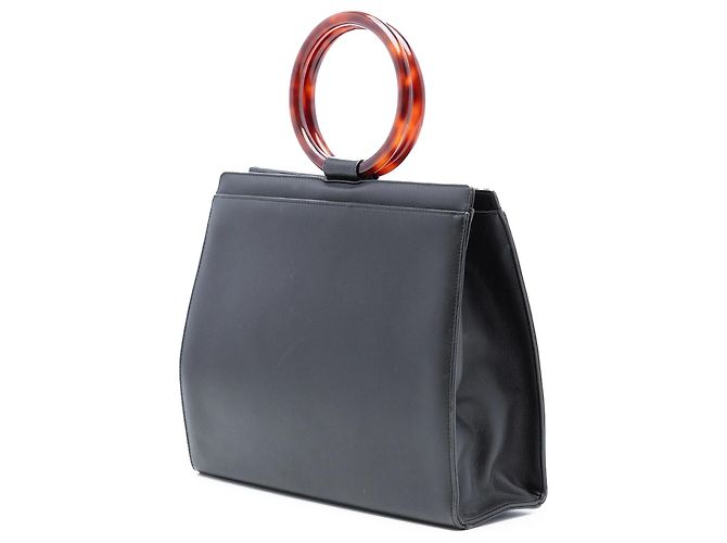 Borsa Chanel CC in pelle di vitello nero tartarugata - vista 2