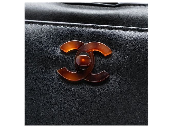 Borsa Chanel CC in pelle di vitello nero tartarugata - vista 5