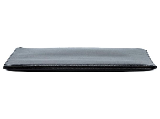 Clutch in pelle granulata nera Saint Laurent con zip Nero - vista 3