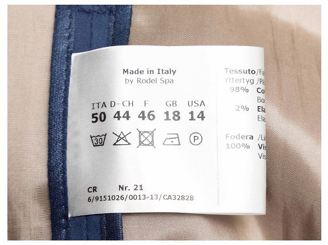 Autre Marque Gabardina de doble botonadura Navy Cinzia Rocca Talla US 14 Azul - vista 6