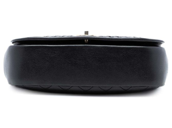 Borsa a tracolla Chanel Quilted Lambskin Braided Saddle Flap nera Nero - vista 3
