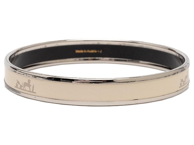 Bracciale Hermès Narrow Enamel Caleche Bangle 70 Costume Bianco - vista 3