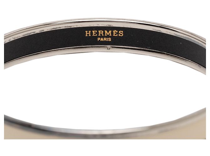 Bracciale Hermès Narrow Enamel Caleche Bangle 70 Costume Bianco - vista 4