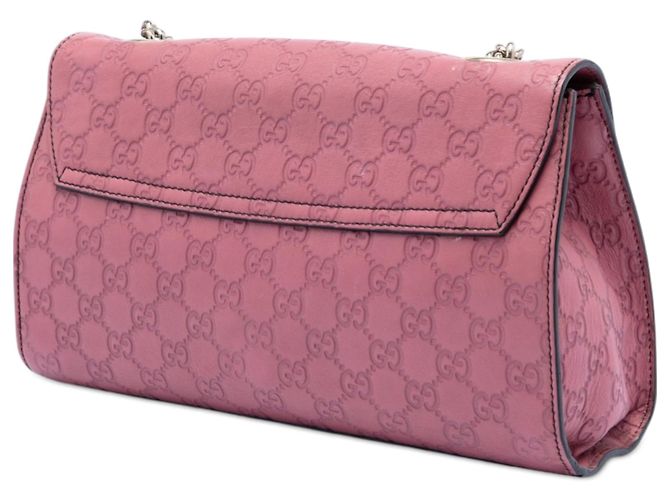 Borsa a tracolla Gucci Medium Guccissima Emily rosa - vista 2