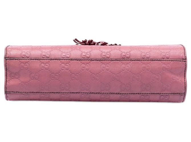 Borsa a tracolla Gucci Medium Guccissima Emily rosa - vista 3