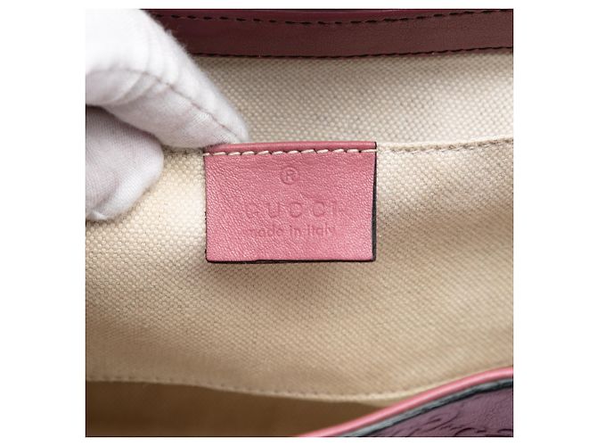 Borsa a tracolla Gucci Medium Guccissima Emily rosa - vista 5