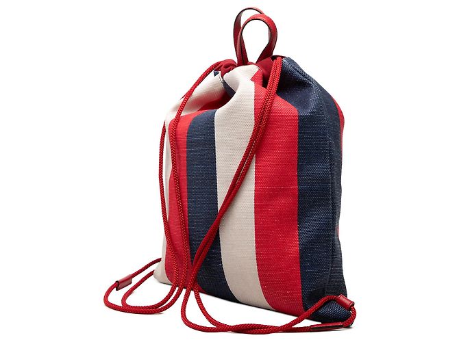 Roter Gucci Canvas Sylvie Baiadera Web Kordelzug-Rucksack - Ansicht 2