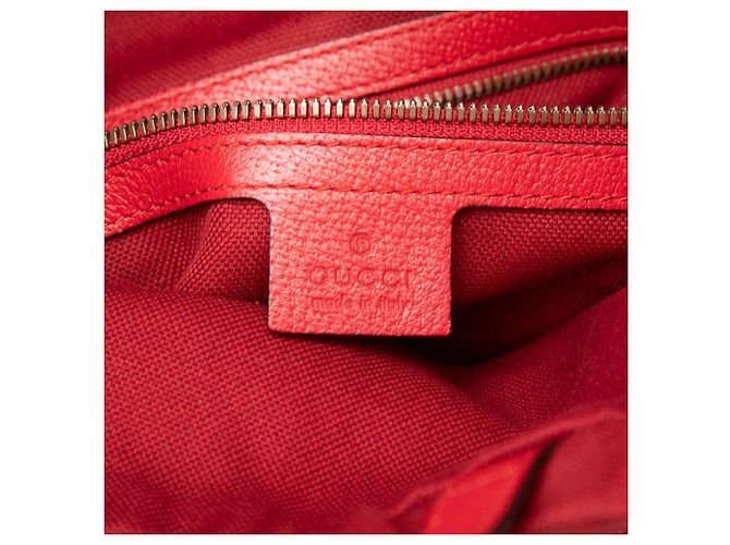 Roter Gucci Canvas Sylvie Baiadera Web Kordelzug-Rucksack - Ansicht 5