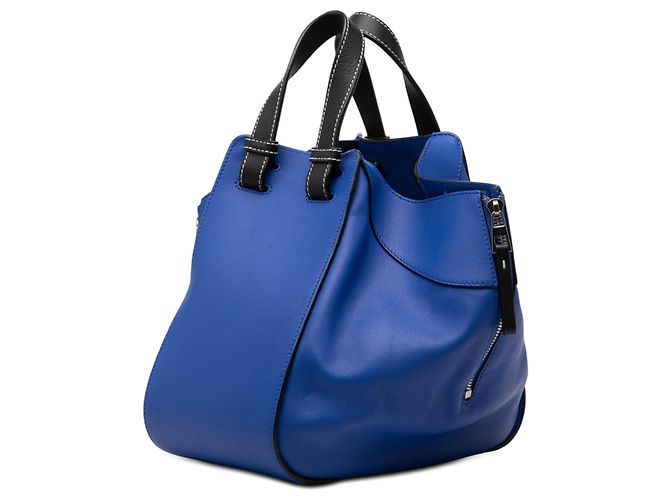 LOEWE Small Bicolor Calfskin Can't Take It Hammock Umhängetasche Blau - Ansicht 2
