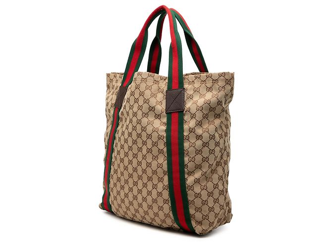 Tote Gucci GG Canvas Web beige - vista 2