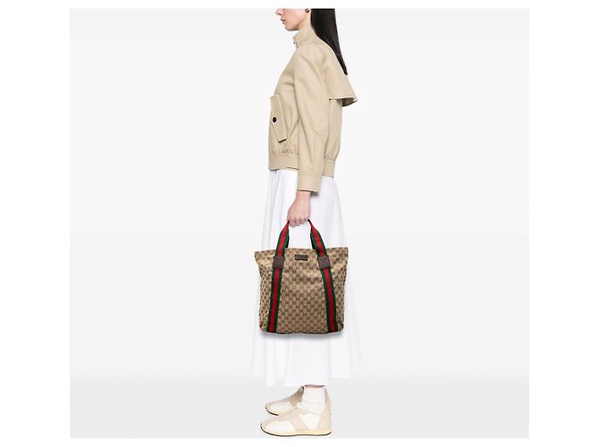 Tote Gucci GG Canvas Web beige - vista 7