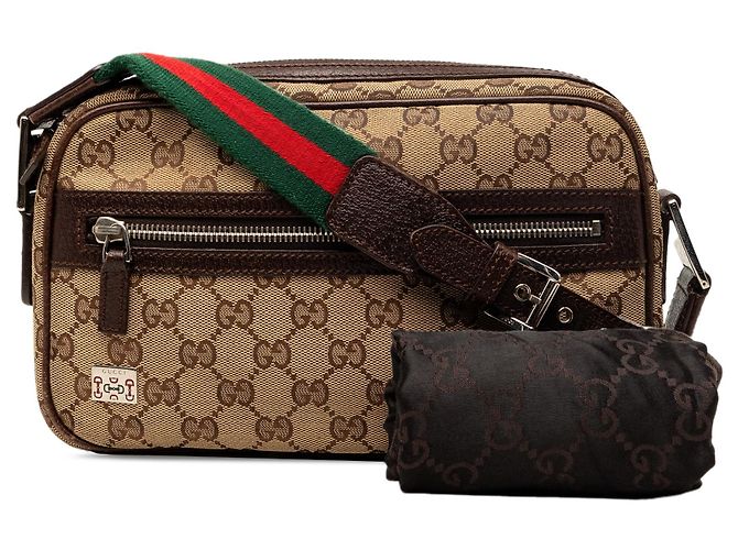 Borsa a tracolla Gucci GG Canvas Web Pop beige - vista 8