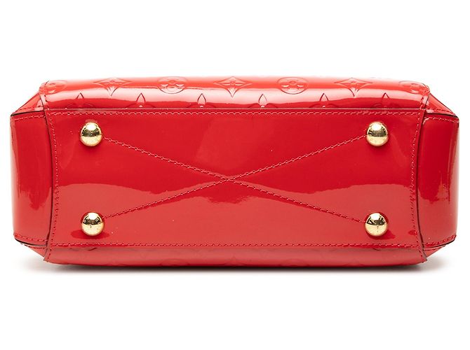 Borsa Louis Vuitton Monogram Vernis Montaigne BB rossa Rosso - vista 3