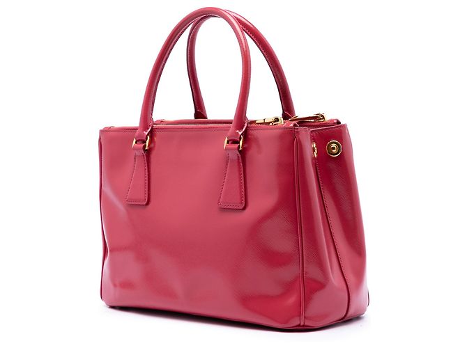Prada Small Saffiano Vernice Galleria Double Zip Satchel in Pink - Ansicht 2