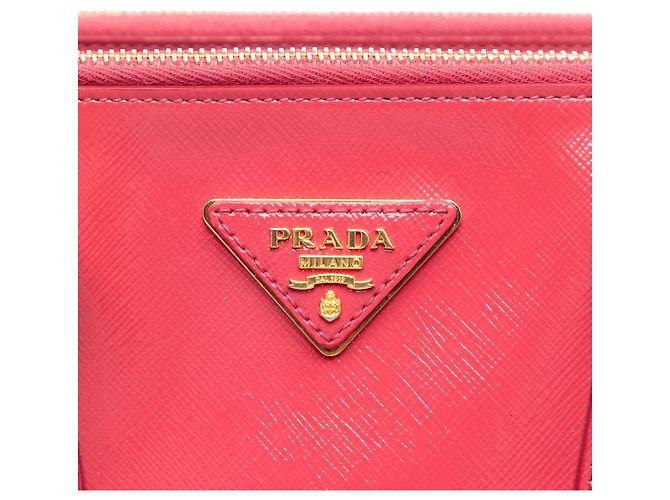 Prada Small Saffiano Vernice Galleria Double Zip Satchel in Pink - Ansicht 5