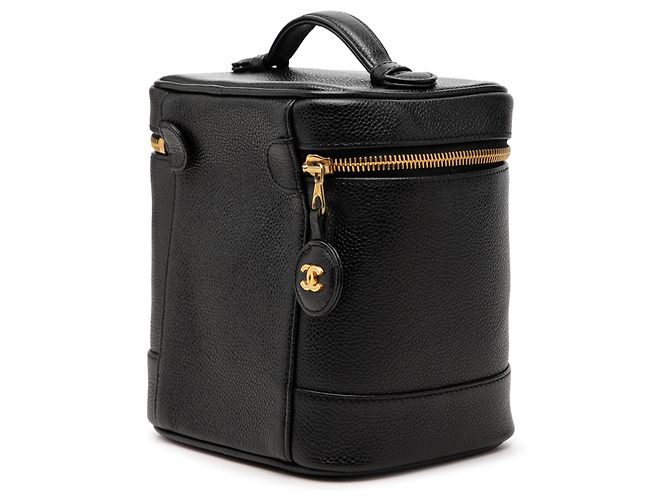Vanity Beauty case Chanel CC Caviar nero - vista 2