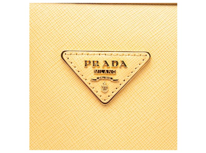 Borsa Boston Saffiano Lux gialla Prada Satchel Giallo - vista 5