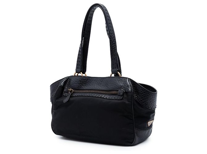 Borsa a tracolla Prada Berlino Trimmed Tessuto nera Nero - vista 2