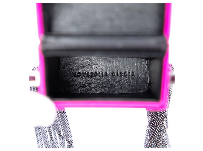 Mini bolso bandolera smoking de seda rosa Saint Laurent - vista 4