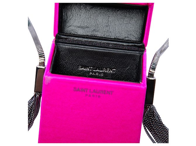 Mini bolso bandolera smoking de seda rosa Saint Laurent - vista 5