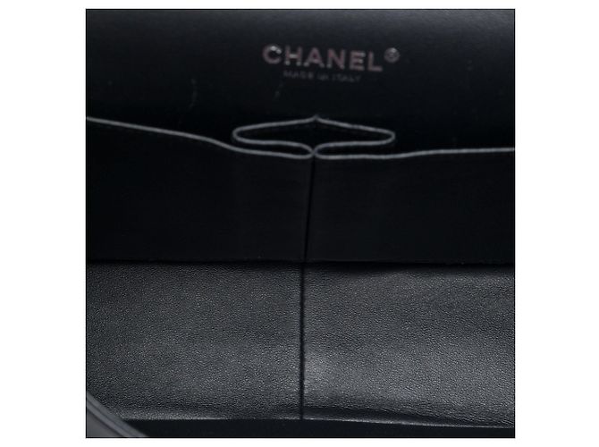 Borsa a tracolla Chanel Jumbo Classic Patent Double Flap nera Nero - vista 4